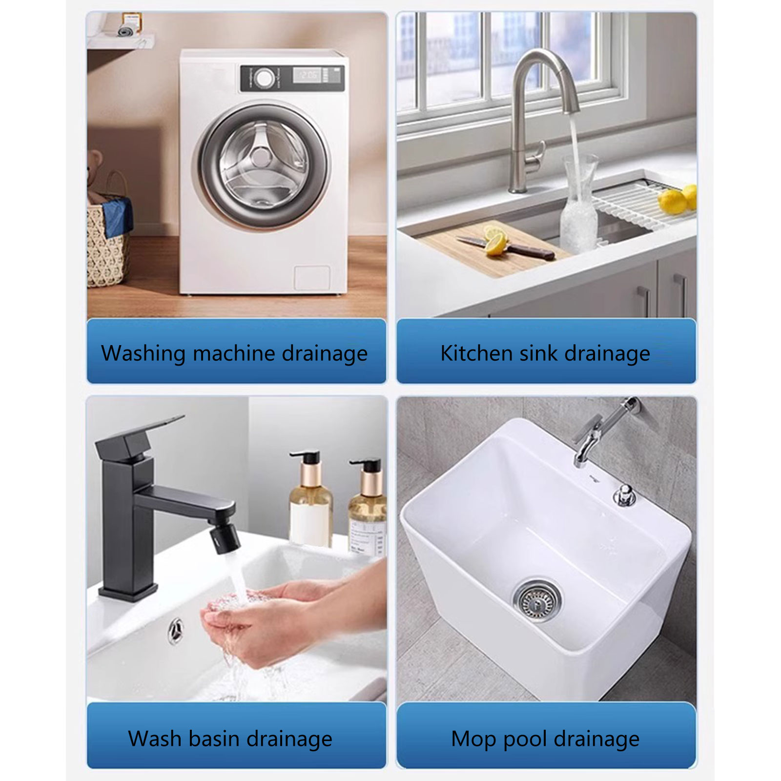 Dishwasher Drain System Pipe Drainpipe Connector Triples Sink Adapters Smell Prevention Efficient Sink Drain Interfaces