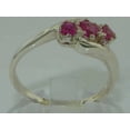 thumbnail image 4 of LBG British Made 18k White Gold Natural Ruby Womens Trilogy Ring - 33 size options - Size 6.75, 4 of 7