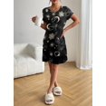 thumbnail image 3 of Ekouaer Womens Nightgown Short Sleeve Night Shirt Crewneck Printed Casual Sleepshirt, 3 of 6
