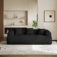 thumbnail image 3 of Rophefx 90.5" Boneless Cloud Couch, Chenille Curved Sofa, Modern Compression Sofa for Living Room, No Assembly Required, Black, 3 of 10
