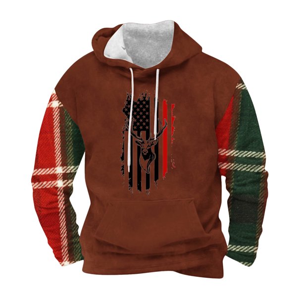 Sudaderas con capucha para hombre, moda, bolsillos, manga larga, estampado, sudaderas con capucha, blusa para hombre, blusa de poliéster