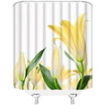 thumbnail image 3 of Calla Lily Flower Shower Curtain Beautiful Romantic Spring Flourishing White Fresh Spring Creative Plant Fabric Bathroom Curtains Decor Set with Hook(36" WX72 H), 3 of 3