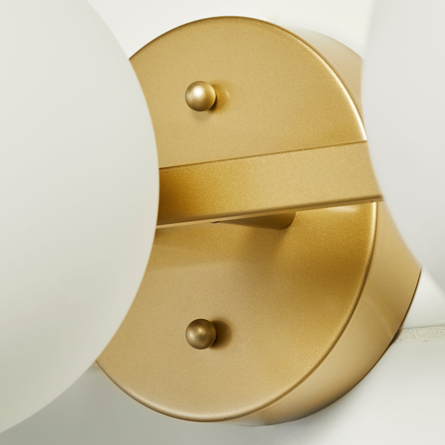 Better Homes & Gardens Modern Vanity Light, Brass Finish, Frosted Glass Shades, T6 LED Bulbs