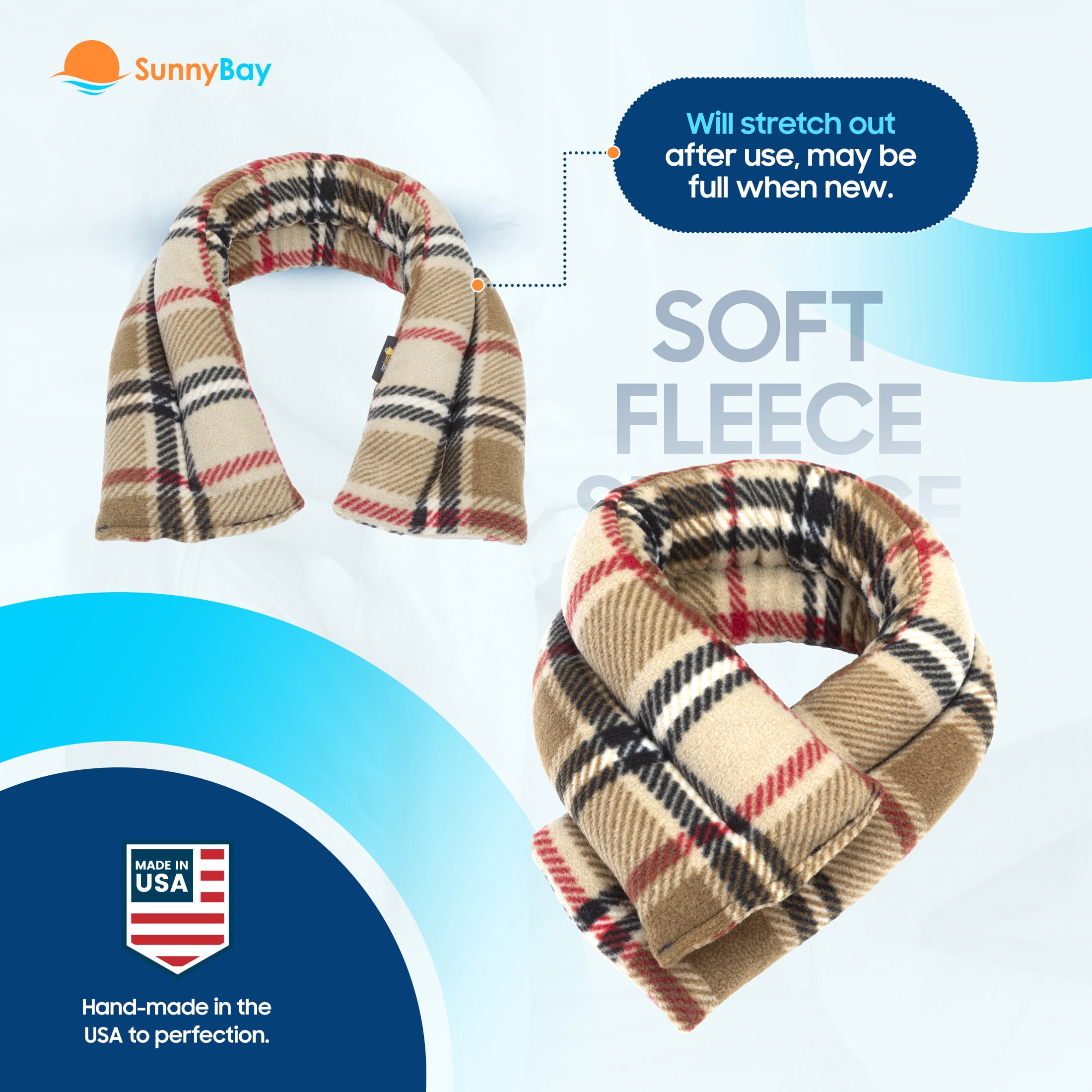 SunnyBay Microwave Heating Pad, Microwavable Cold or Heated Neck and Shoulder Wrap, Wheat-Filled Weighted Beanbag Pack for Moist Hot or Cold Therapy, 26x5 Inches, London