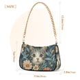 thumbnail image 3 of FORMRS Womens Shoulder Bag with Chain Strap Clutch Purse Cute Tote Handbag, Flowers Cat, 3 of 7