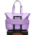 thumbnail image 2 of ELLE Voyage 25L Twill and Vegan Leather Weekender Duffel Bag in Lavender, 2 of 11