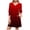 Red #1, variant on Women Dresses for Special Occasions Summer Trendy Leisure Solid Elastic Cuffs Long Sleeve V-Neck Dress Plus Size Ladies Skirt Party Elegant UK For Prom