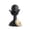 A, variant on BingTong Abstract Silent Lady Resin Figurine,Black Matte No Face Bust Statue With Golden Flower Decor,See No Hear No Speak No Evil Modern Minimalist Tabletop Sculpture For Home Decor
