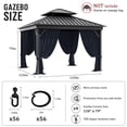 thumbnail image 2 of Pakunoda 10' X 6.5' Gazebo Universal Replacement Privacy 4-Panel Curtains, Waterproof Outdoor Curtains Navy Blue Sidewall with Zipper for Patio Garden Backyard 10' X 10' Gazebo, Curtain Only, 2 of 8