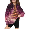thumbnail image 2 of Mikilon Chirstmas Day Clothes for Girls 10-12 Fashion Round Neck Printed Pullover Sweatshirts Solid Color Graphic Long Sleeve Clothes Fall and Winter Outfits for Kids, 2 of 3