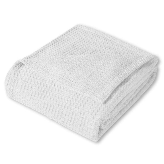100% Cotton Grand Hotel Oversized Blanket, King, White