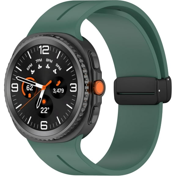 MYKOMI Sport Bands for Samsung Galaxy Watch 8 Band 40mm 44mm/8 Classic 46 mm Women/Men,Magnetic Silicone One Click No Gap Strap for Samsung Galaxy Watch 8 Classic Band 46mm/8 44 mm 40 mm