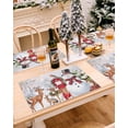 thumbnail image 3 of Christmas Placemats Set of 4, Snowman Cheritams Balls Place Mats Deer Bird Red Berry Placemat Table Decoration for Kitchen Table Dinner Xmas Holiday Party Home Decor Indoor Outdoor 13x19 Inch, 3 of 9