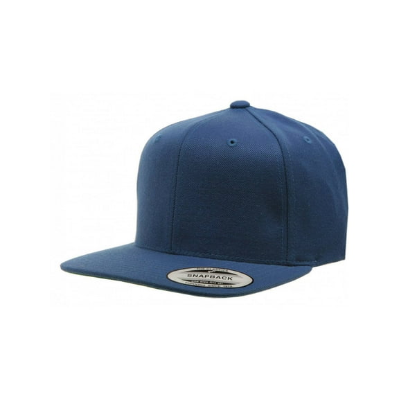 Yupoong Pro-Style Wool Blend Snap Back Blank Hat Baseball Cap 6098M - Navy
