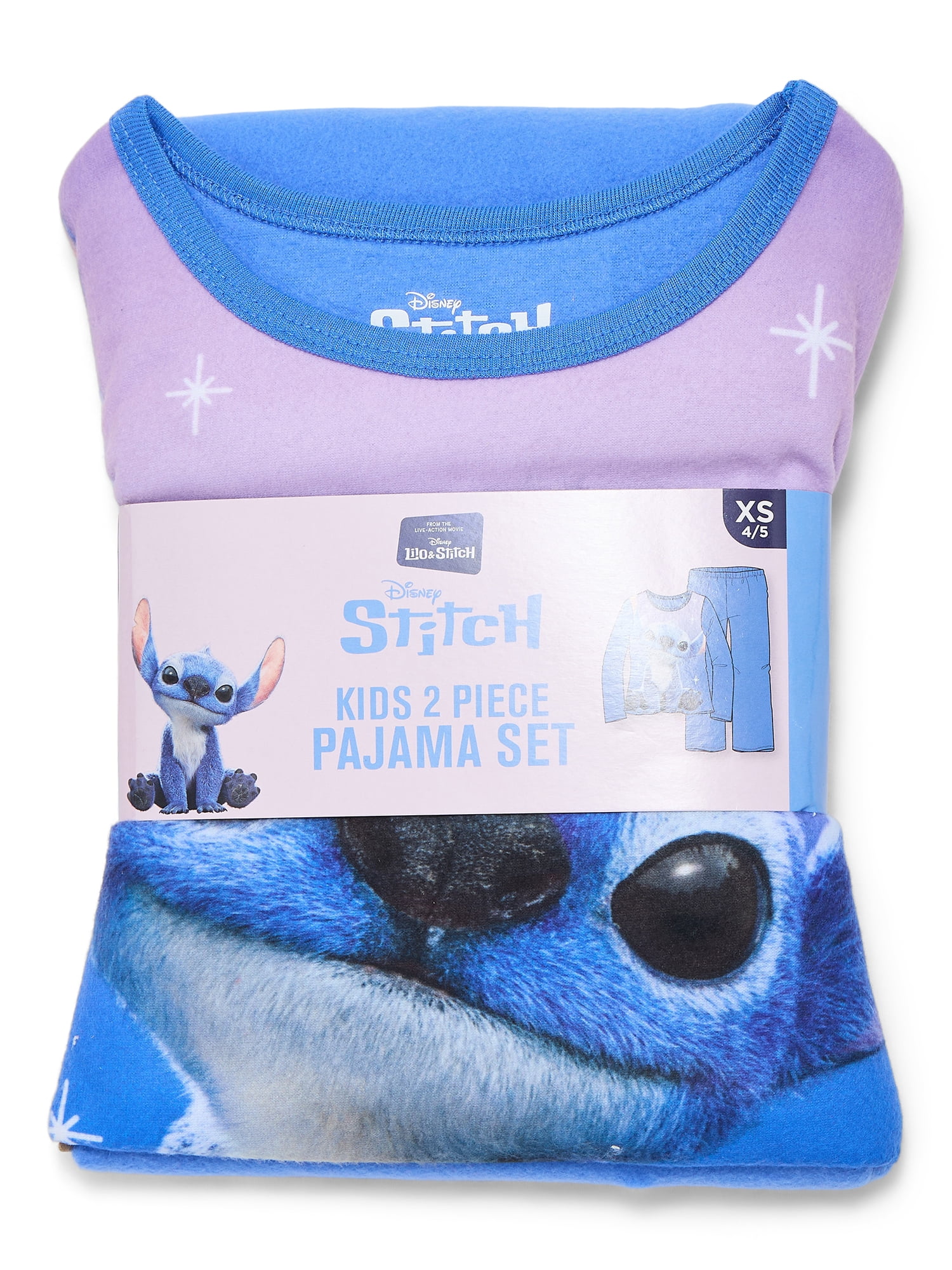 Disney Stitch Girls Long Sleeve Top and Pants Pajama Set, 2-Piece, Sizes 4-16