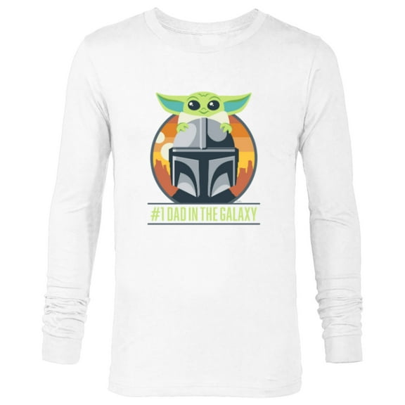 Star Wars The Mandalorian and Grogu #1 Dad in the Galaxy - Long Sleeve T-Shirt for Men - Customized-White