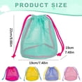 thumbnail image 4 of Color Block Mesh Drawstring Bag, Breathable Portable Wash Pouch, Lightweight Storage Handbag, Large Capacity Cosmetic Organizer, Quick Dry Mesh Sack, Multicolor Travel Carry Bag, 4 of 7