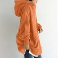 thumbnail image 5 of Idoravan Winter Coats for Women Plus Size Clearance Women's Hoodie Zipper Long Sleeve Sweatshirts Long Coat Tops with Pockets Orange XXL, 5 of 7