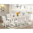 thumbnail image 2 of East West Furniture V-Style 9-Piece Asian Wood Dining Set in Cream/White, 2 of 2