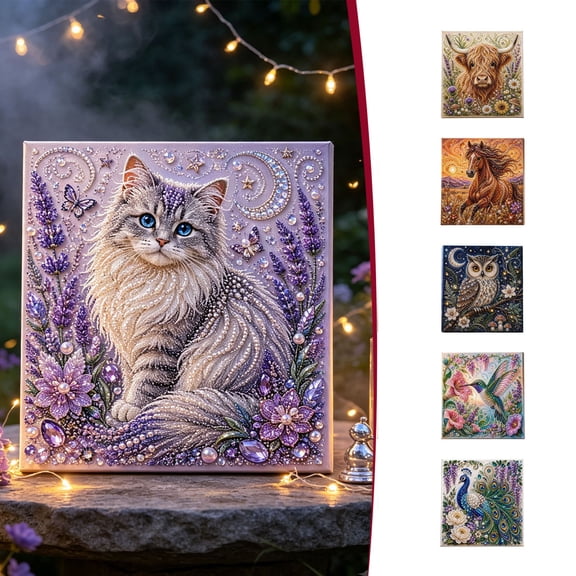 Voglyf Animal Pearl Art DIY Craft Kit, Cute 3D Diamond-Painting Crafts for Adults, Animal Diamond Painting Craft Kit with Crystal Pearl Beads, Fall Home Decor Wall Art, Fall Gift (Owl)