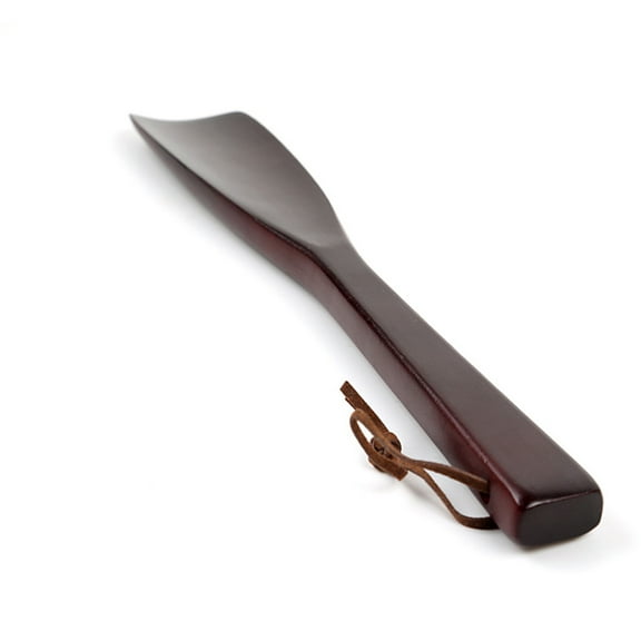 Minkissy 1Pack Long Handled Shoehorn Boot Horn 54cm x 1.6in Wood Material for Shoes in Home Use