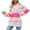 Hot Pink, variant on Herrnalise Women's Knitted Crop Tops Fashion Long Sleeves Color Matching Round Neck Loose Pullover Stripe Tops Blouse Knitted Sweater Pullover Jumper Sweaters