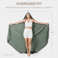thumbnail image 6 of Comfy Cubs Adult Hooded Towel Large, 58" x 58" - Muslin Cotton Wearable Blanket, Fern, 6 of 8