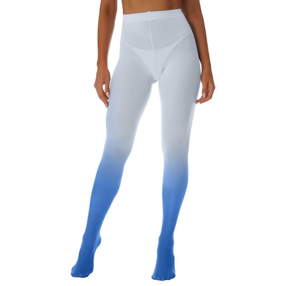 Ketyyh-chn99 Capri Leggings Yoga Pants for Womens Mesh See Through Long Pants Gradient Color Tight Leggings Stretchy Trousers Sky Blue,One Size