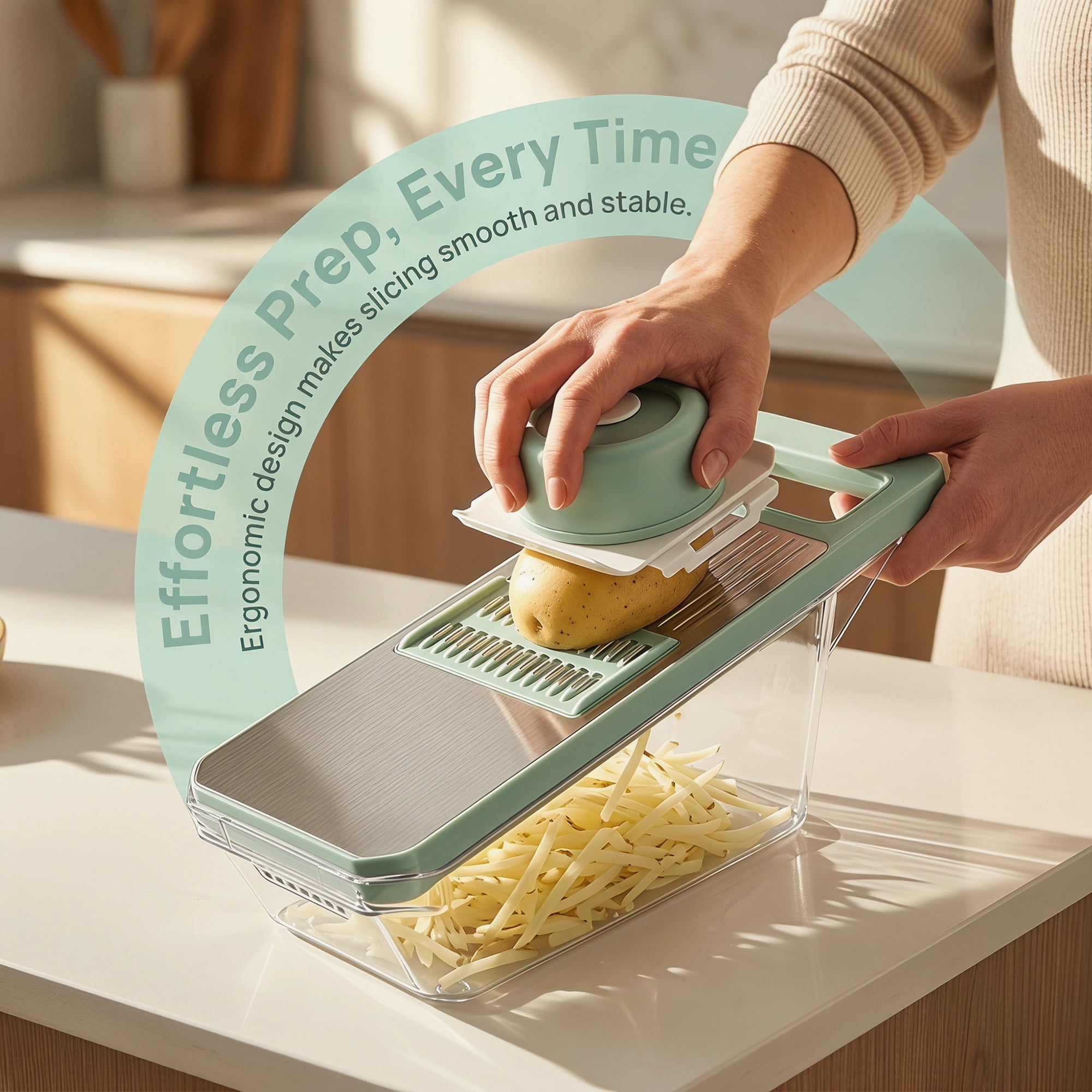 Unique Bargains Kitchen Slicer and Vegetable Chopper for Cooking 3 in 1(D) 10.8"x3.7"