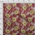 thumbnail image 3 of oneOone Rayon Maroon Fabric Tropical Floral Dress Material Fabric Print Fabric By The Yard 56 Inch Wide, 3 of 4