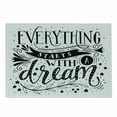 thumbnail image 1 of Black and White Cutting Board, Everything Starts with a Dream Words Monochrome Stars Leaves and Curls, Decorative Tempered Glass Cutting and Serving Board, Small Size, Black and White, by Ambesonne, 1 of 1