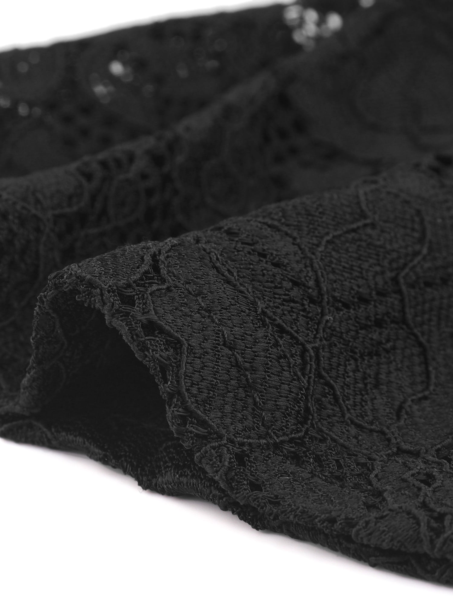 DARING DIVA Bell Sleeves Floral Lace Cardigan Cropped Shrug Tops M Black