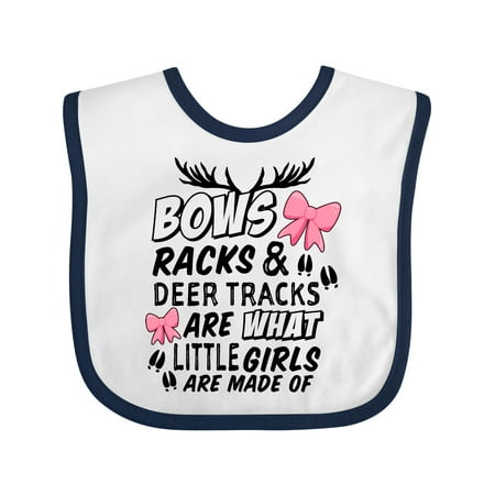 

Inktastic Hunting Season Bows Racks & Deer Tracks Gift Baby Girl Bib