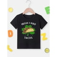 thumbnail image 5 of Taco Lovers Exclusive Funny Graphic T-shirt for Kids,Black Fabric 100% Cotton Made, 5 of 5