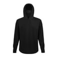 thumbnail image 4 of RUTAYY Men's Hoodie Long Sleeve Integrated Neck Gaiter Solid Color Pullover Sweatshirt Black, 4 of 5