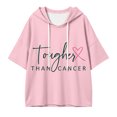 thumbnail image 4 of bravefron Oversized Hoodie for Women Cancer Short Sleeve Casual Fashion Y2K Streetwear Pullover Sweatshirt Back to School Top, 4 of 5