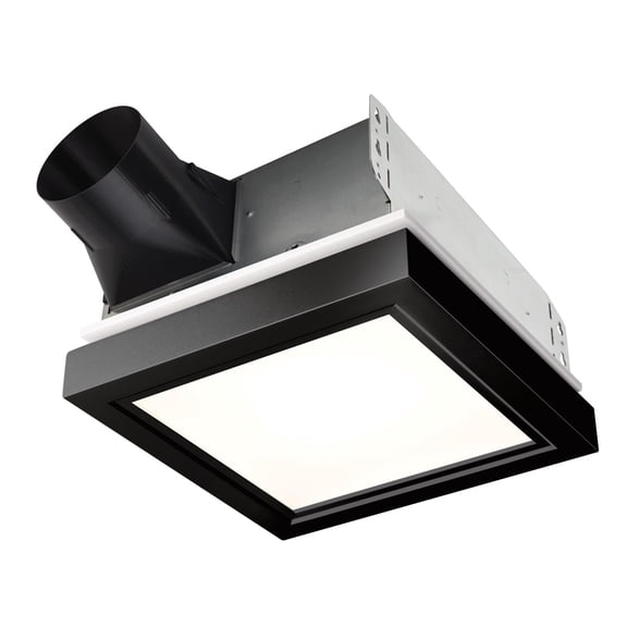 Broan 110 CFM Decorative Bathroom Exhaust Fan with LED Light and Matte Black Trim, ENERGY STAR certified