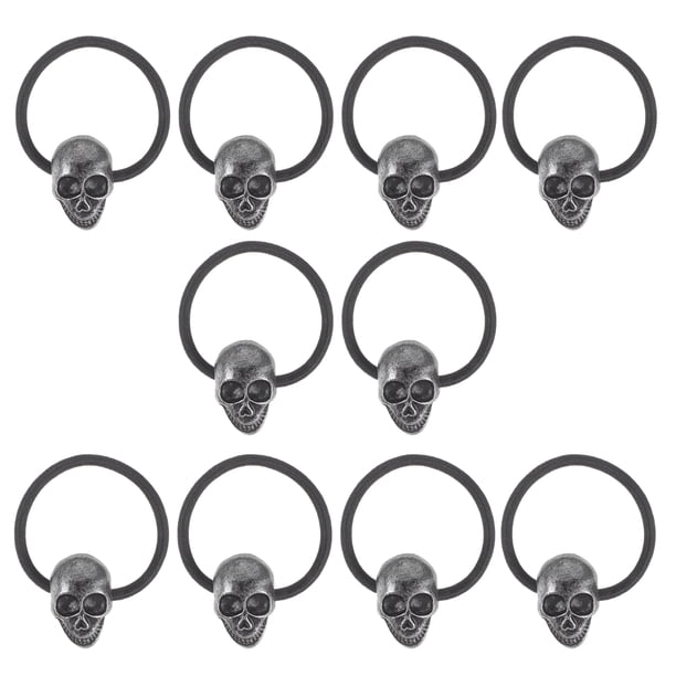 FELTECHELECTR 10 piezas de coleteros góticos con diseño de calavera para Halloween, tocados para niñas