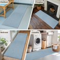 thumbnail image 6 of Vintage Sky Blue Runner Rug 2x6 FT,Non Slip Hallway Carpet,Farmhouse Retro Solid Color Linen Texture Washable Soft Floor Carpet Non-Shedding Throw Runner Carpet Long Rug for Entryway Kitchen Bedside, 6 of 9