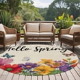 thumbnail image 4 of Round Rugs 7 Ft, Spring Flowers Non Slip Area Rugs for Kitchen Bedroom Entryway, Farmhouse Vintage Country Colorful Floral Washable Carpet Runner Rug Floor Mats for Bedroom Home Decor, 4 of 8