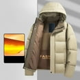 thumbnail image 2 of Men's Winter Warm Coat With Pocket Hood Removable Thickened Casual Style Jacket, 2 of 3