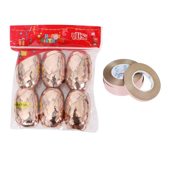 BESTOYARD 12 Pcs Rose Gold Ribbons Curling Ribbon for Presents Tying Balloons Floral Decor
