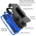 thumbnail image 6 of For Samsung Galaxy A15 5G Phone Case, Ebizware Shockproof Case with Built-in Screen Protector and Holster Belt Clip Military Grade Heavy Duty Kickstand Cover for Galaxy A15 5G - Black/Blue, 6 of 10