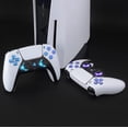 thumbnail image 5 of eXtremeRate RGB LED Button & Thumbstick Kit for PS5 BDM-030/040/050/060 – 7 Colors 9 Modes, Transparent D-pad & Face Buttons - Chameleon Purple Blue, 5 of 9