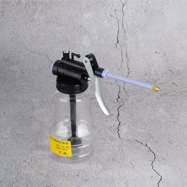 High Strength Plastic Transparent 250cc High Pressure Oiler Manual Oiling Gun for Lubrication Maintenance