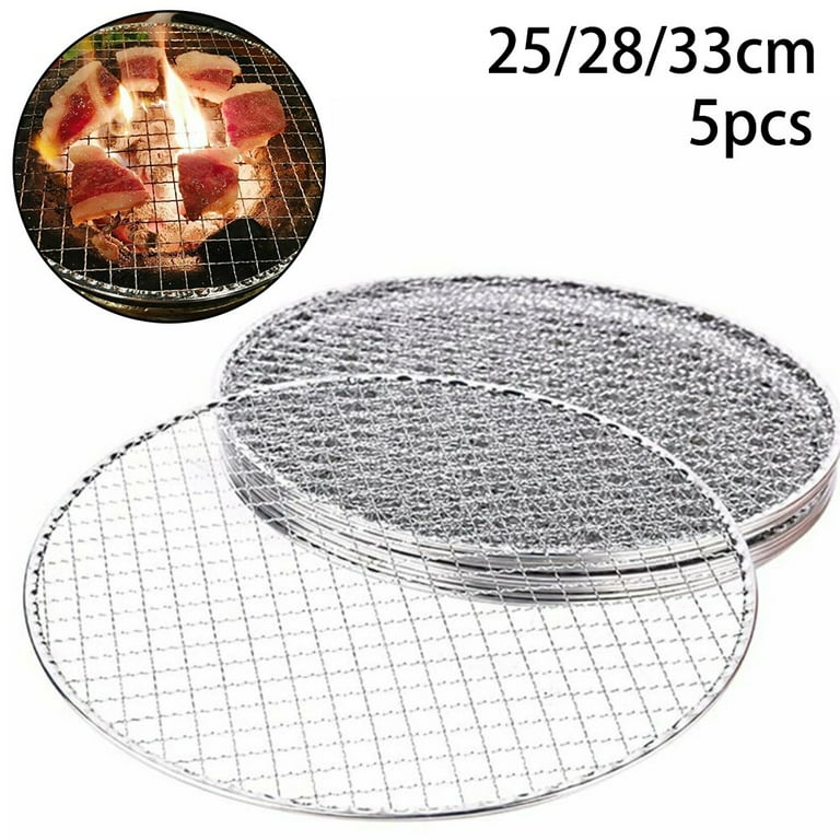 Gwong 5Pcs/Set Round Disposable BBQ Grill Rack Roast Net Grate