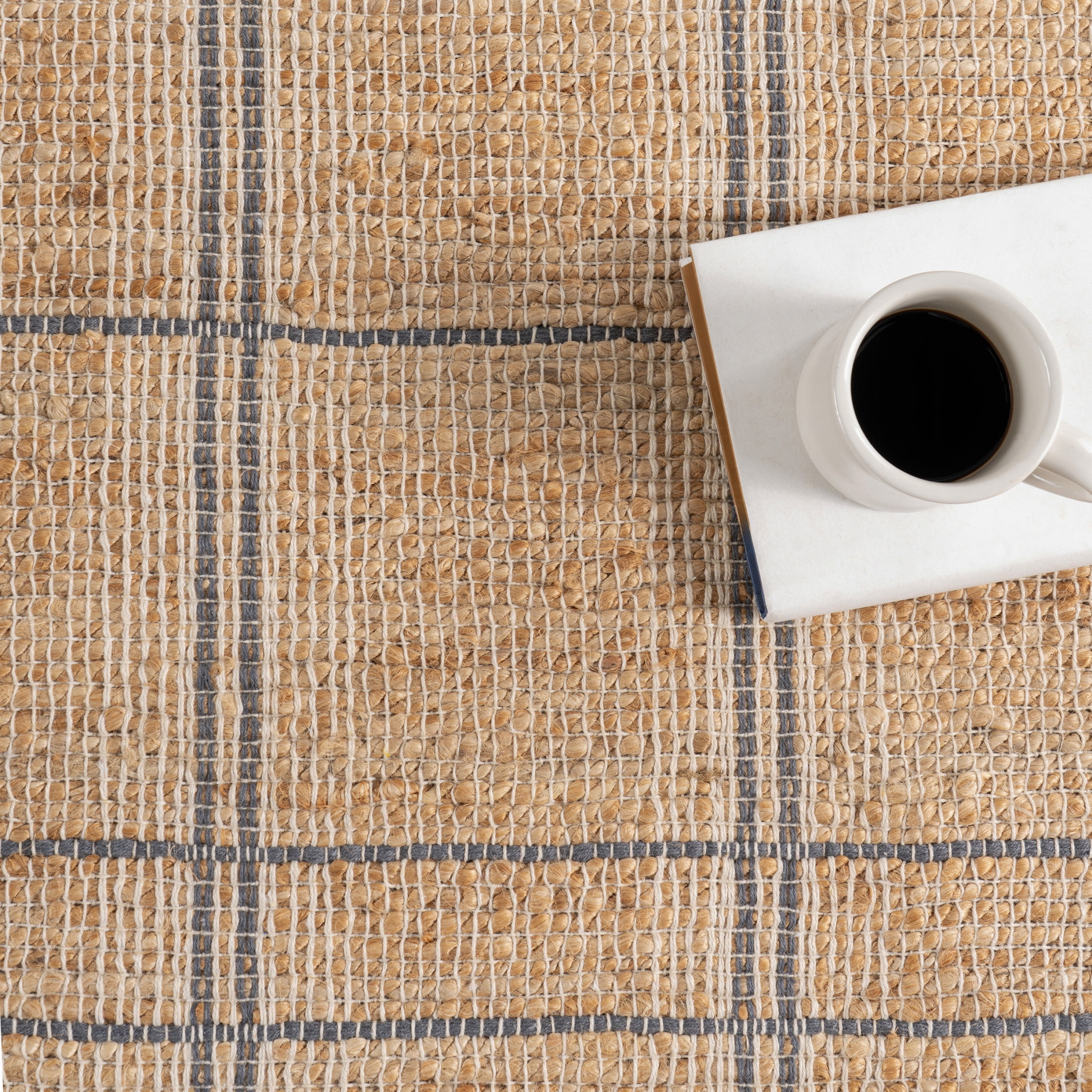 Rugs USA Oscar Plaid Jute Area Rug, 8' 6" x 11' 6", Oscar Natural