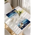 thumbnail image 5 of Dark Blue Coastal Placemats Set of 4, Summer Starfish Beach Wood Grain Placemats for Dining Table, Place Mats for Kitchen Tabletop, Waterproof Wipeable Dining Table Mats Set, 5 of 9