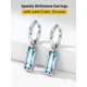 thumbnail image 5 of Pendientes colgantes Huggie PROSTEEL Pendientes de Acero Inoxidable para mujeres Aguamarina de marzo Cristal Joyería Madre Regalo de cumpleaños, 5 of 8