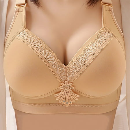 TrendVibe365 Women Bras No Underwire No Underwire Push up Bralette Padded Adjustable Strap Corset Top Full Coverage Crop Cami Top Comfort Lingerie Nude S